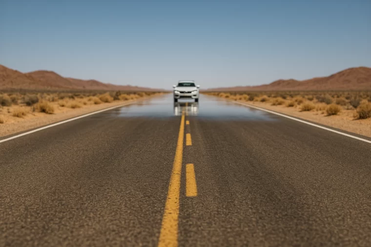 Por qué las calles parecen mojadas cuando hace calor